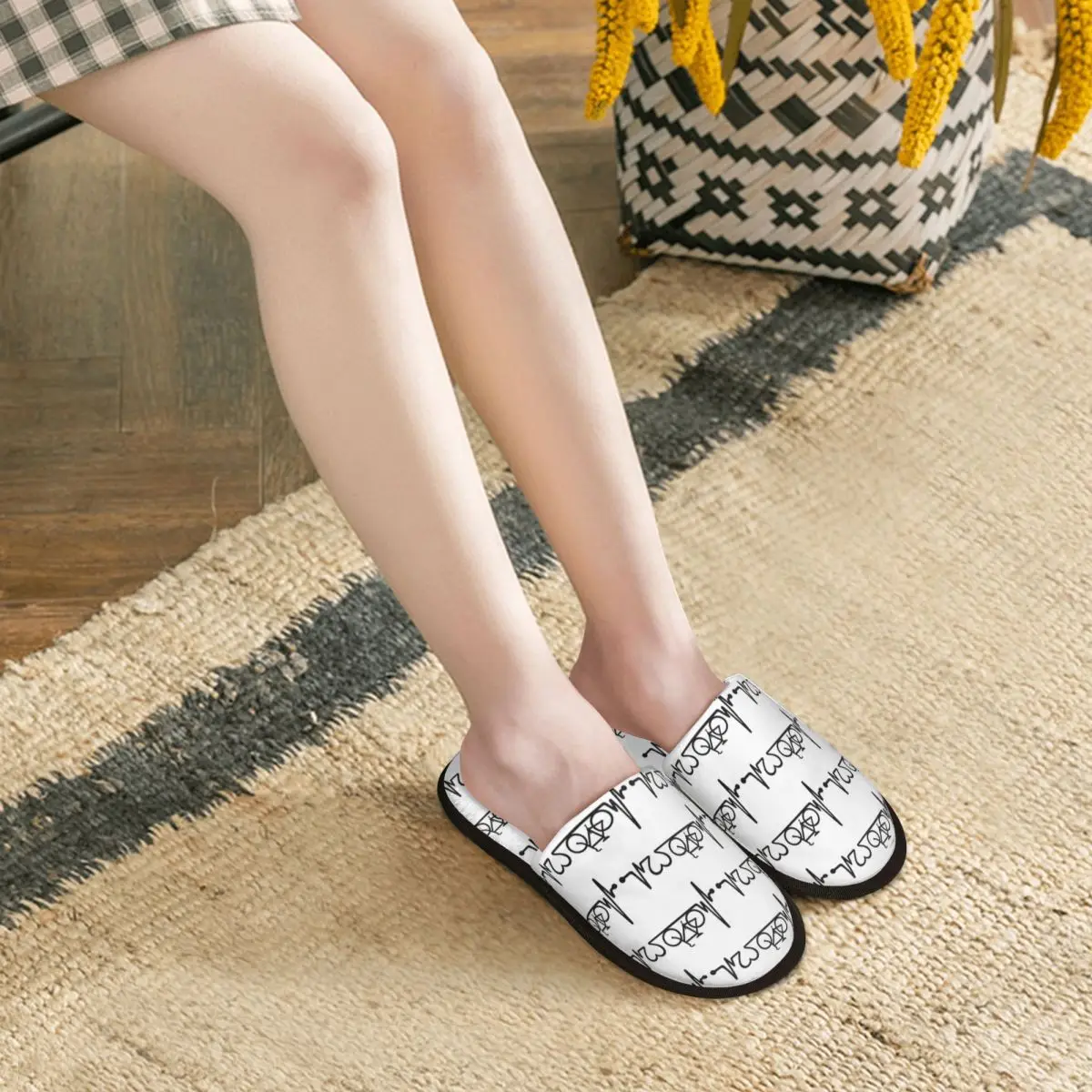 Custom Mountain Bike Cycling Pulse Slippers Memory Foam Warm Soft Women House Slipper Bedroom Fluffy Shoes
