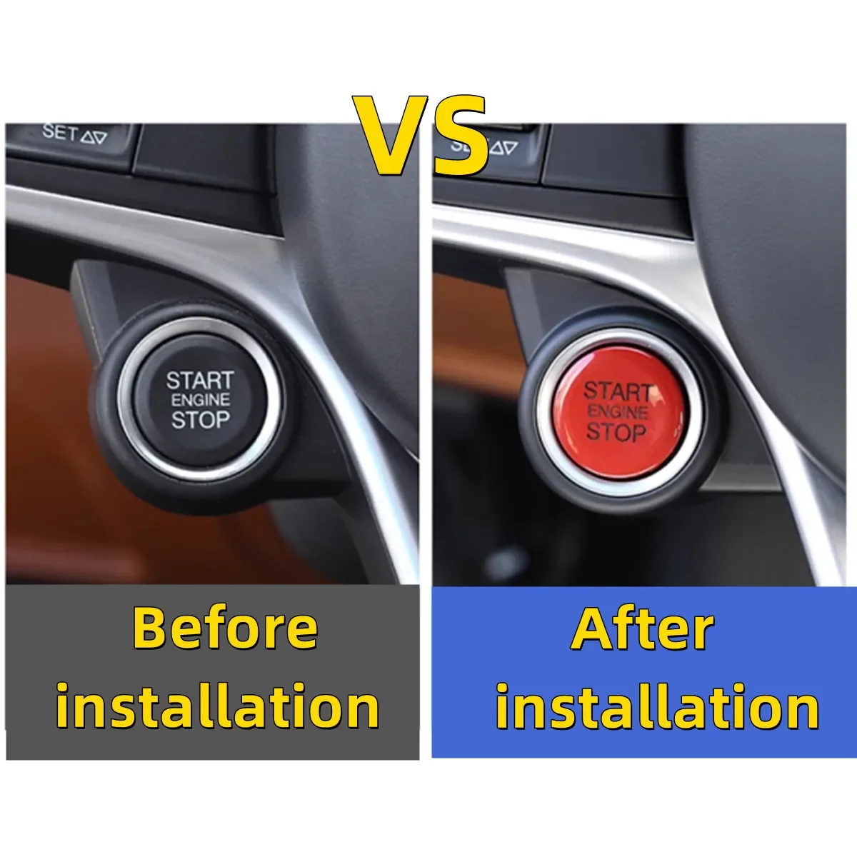 Afbeelding 4: Start Stop Motor Knop Cover Reparatie Vervanging voor Alfa Romeo Giulia Stelvio 2017-2019 Auto Styling Accessoires