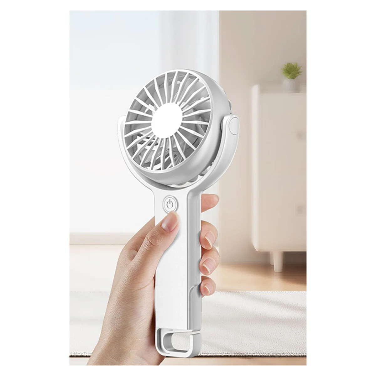 Handheld Fan Cooler Portable Mini USB Charging Fan Desk Dormitory 5 Speeds Adjustable Rechargeable Fan,Blue image 4