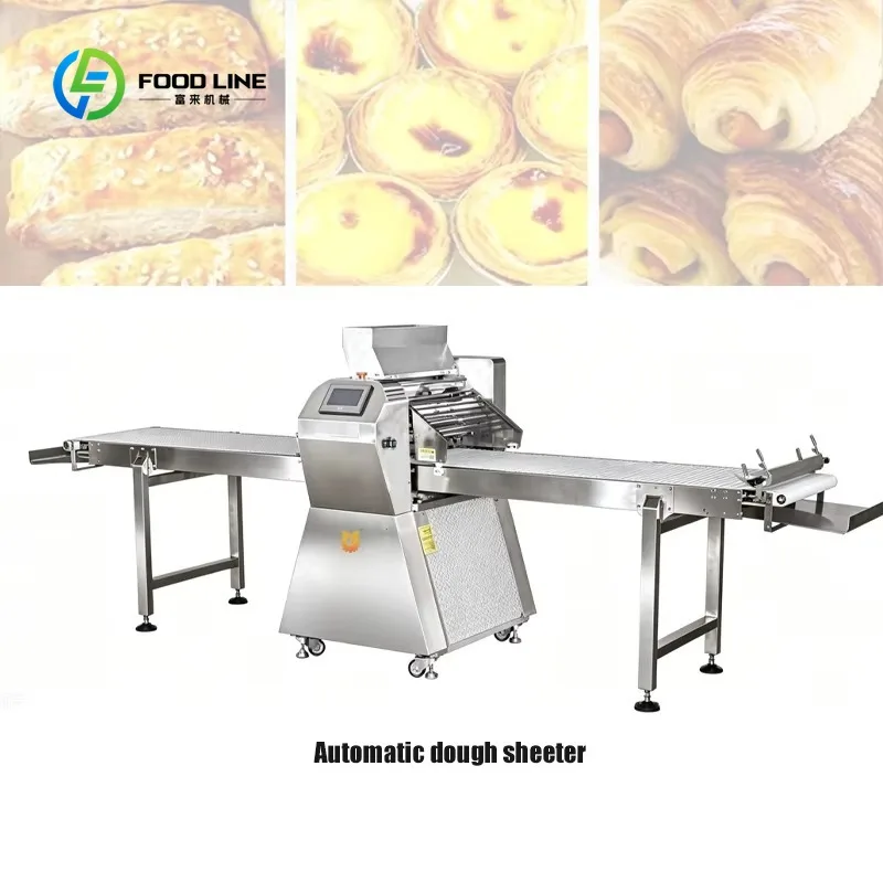 Customized Electric Dough Roller Sheeter Fully Automatic Dough Laminator Puff Pastry Laminating Machine for Food Processing