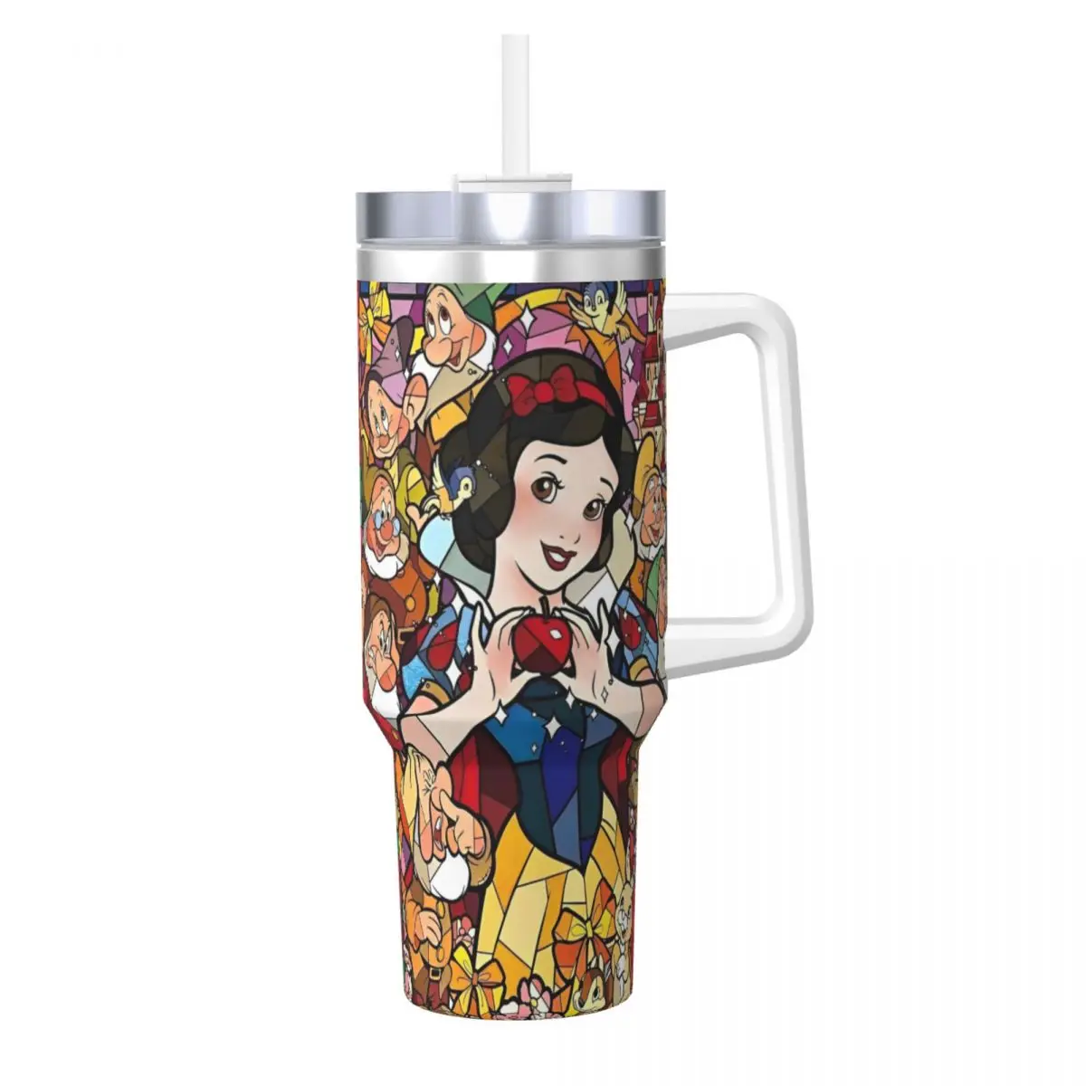 Snow White Tumbler the Seven Dwarfs Cold Drink Water Bottle Heat Preservation Stainless Steel Coffee Mug Graphic Travel Car Mugs