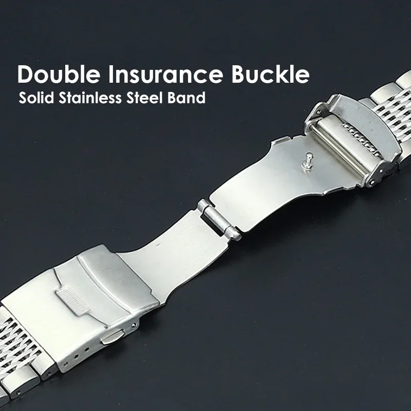 18 20 22 24mm Stainless Steel Watch Band For Samsung Galaxy Watch 6 5 40mm 44MM 4 3 41 45mm Straps For Huawei GT3 Seiko Bracelet