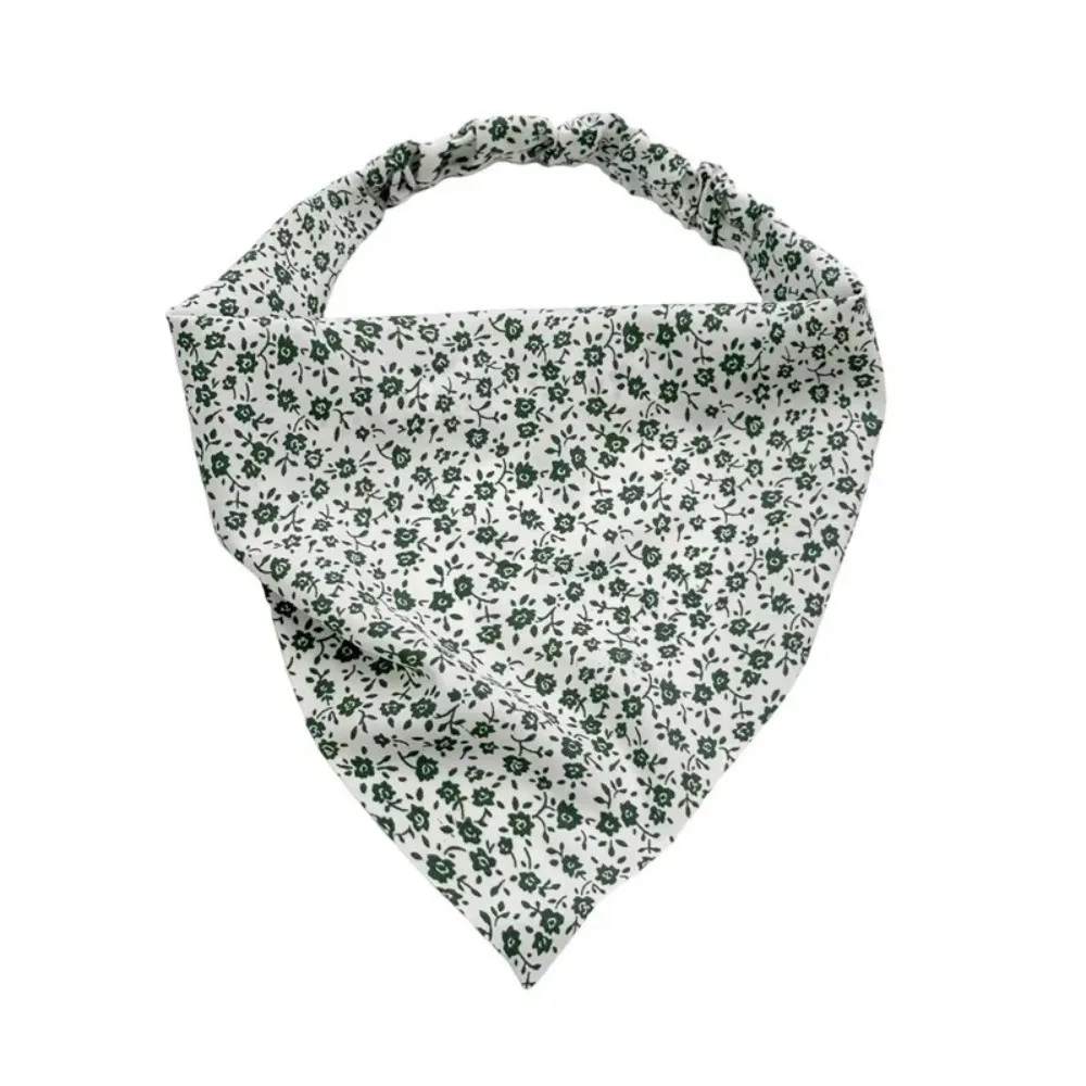 Summer Autumn Small Daisy Floral Fabric Bandanas Chiffon Elastic Band Triangle HeadScarf Ladies Turban Woman