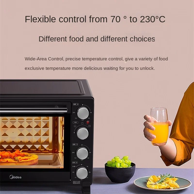 Midea Home Electric Oven 40L Up and Down Independent Temperature Control Four Layer Baking Position Multi Functional Baking