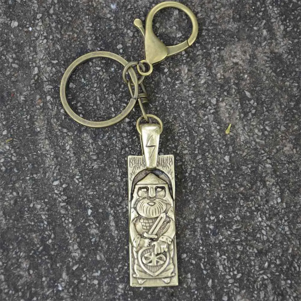 Nostalgia Slavic Kolovrat Perun Sword And Shield Viking Men Keychain Slav God Of Thunder And Lightning Mythology Pagan Jewelry