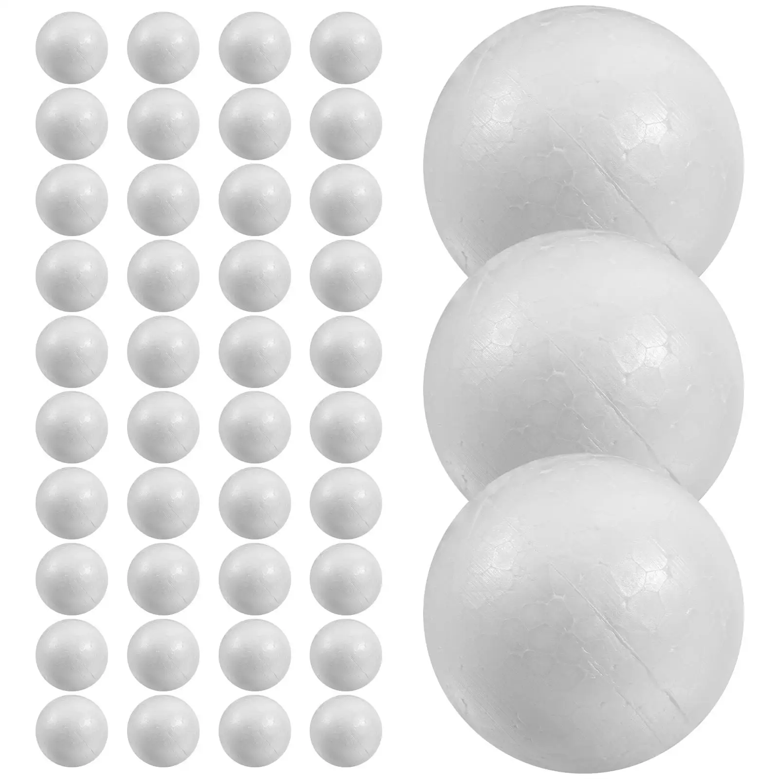 

50 Pcs Polystyrene Balls Craft Foam Solid Round Spheres White 6cm Decor Gadgets Home Party Wedding Christmas Ornament