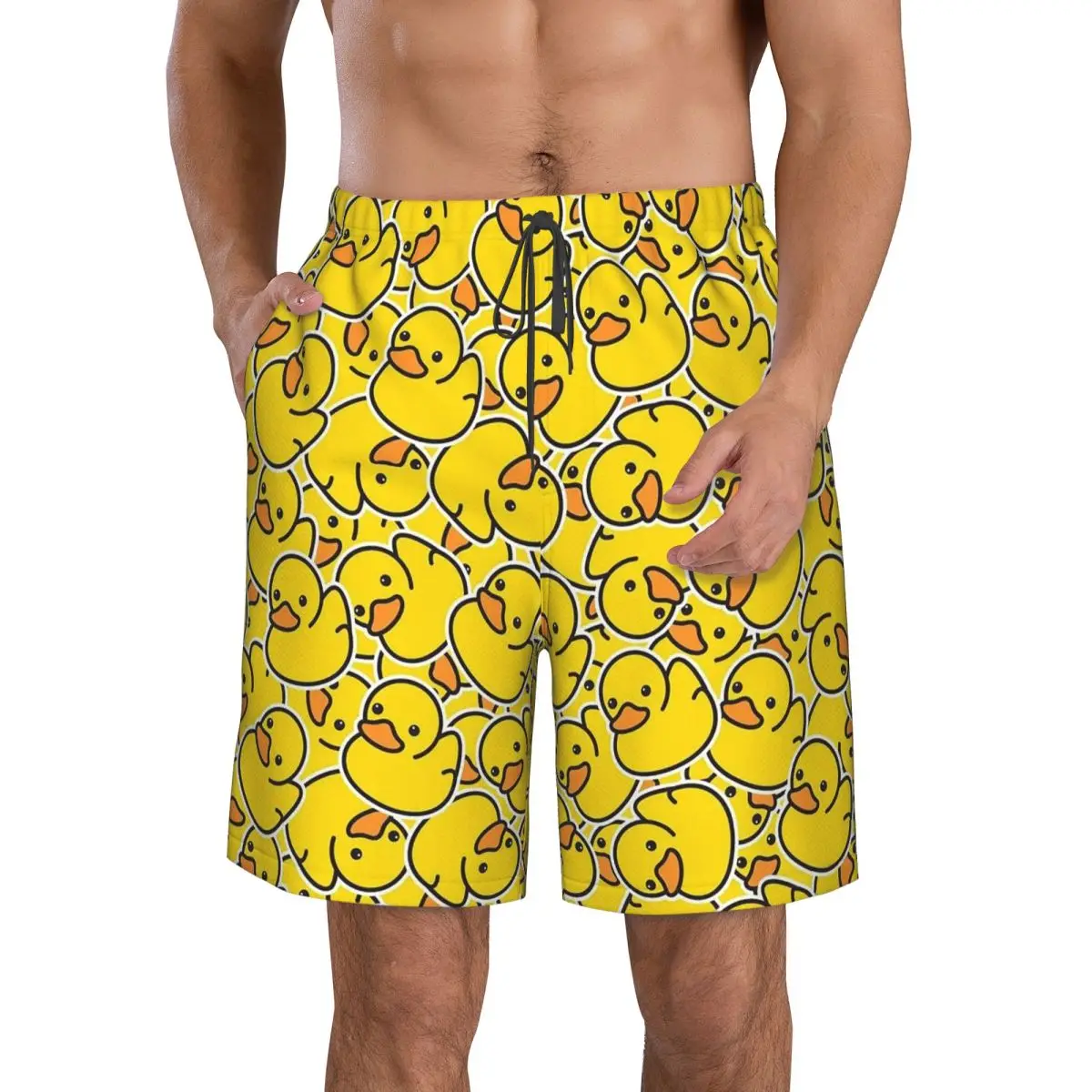 Желтые классические резиновые плавки, пляжные шорты, повседневные быстросохнущие летние мужские брюки для плавания