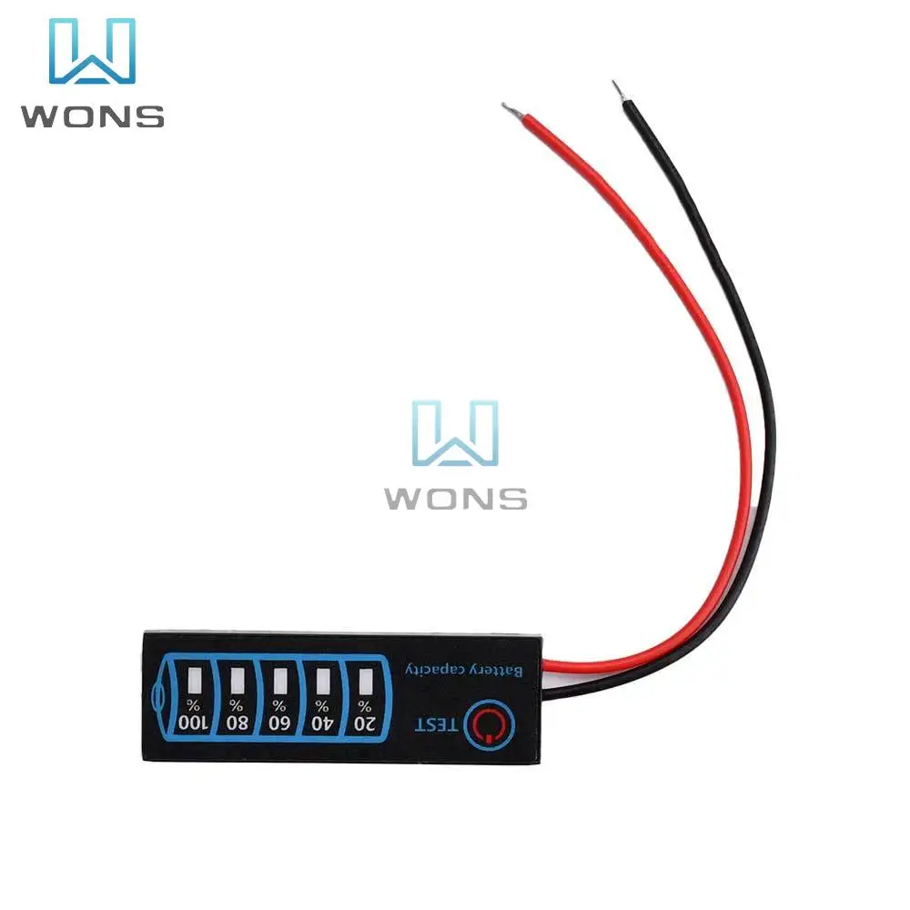 DC5V-30V 12V 24V LED Battery Capacity Indicator Ternary Lithium Battery Lithium Iron Phosphate Lead-Acid Battery Capacity Tester