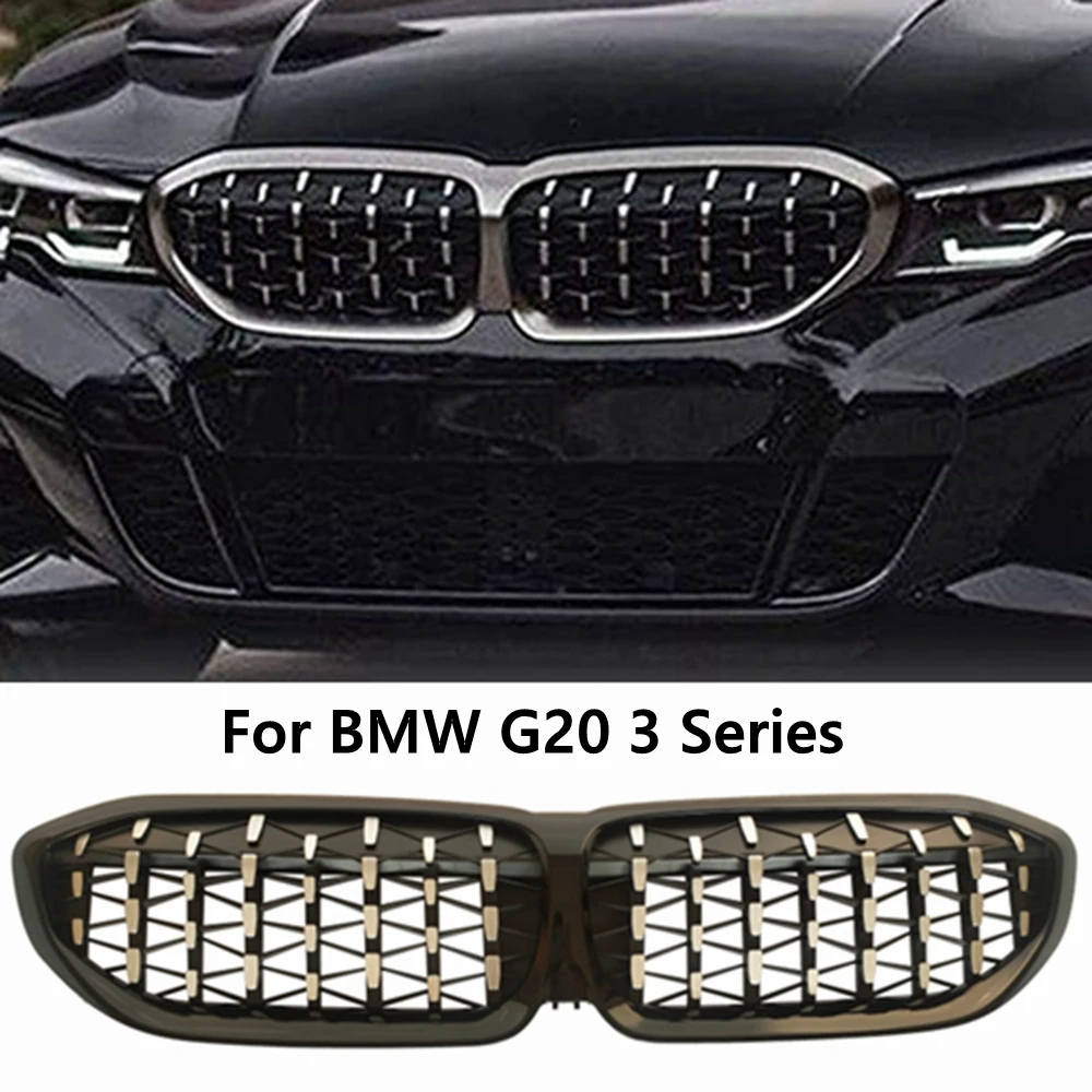 

For BMW G20 G28 3 Series 2019+ G30 G38 Car Accessories Rhyming Kidney Front Bumper Grille Dual Slat Racing Air Inlet Grill Fit