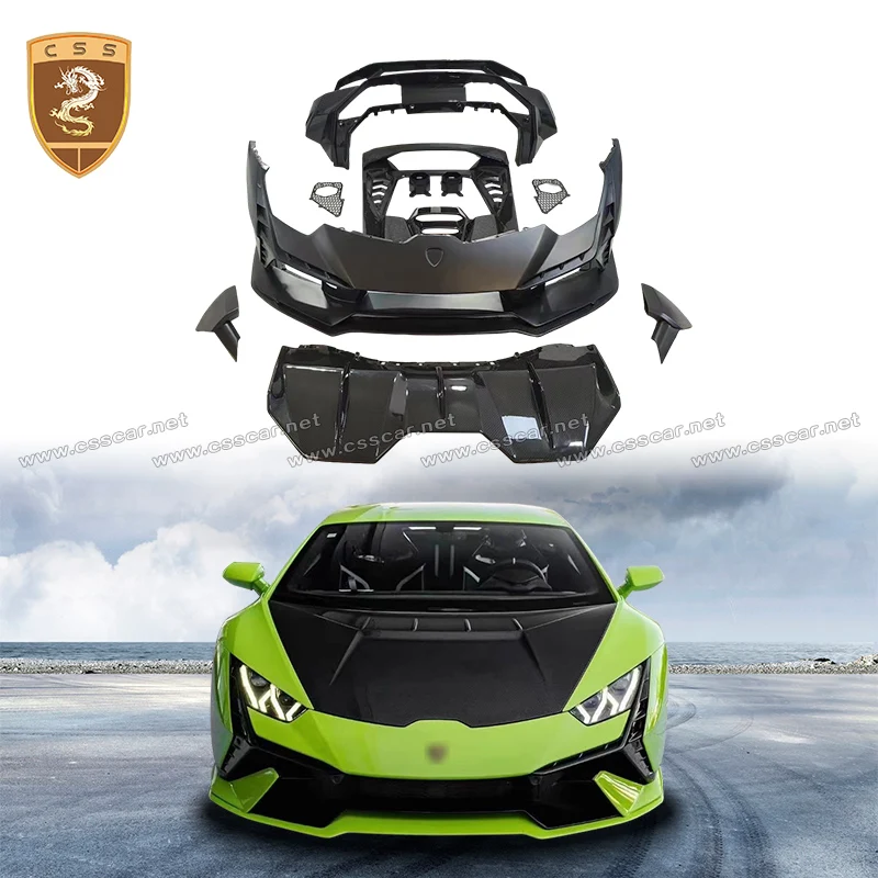

For Lamborghini Huracan Modified Tecnica Body Kit LP610 LP580 Dry Carbon Bumper Diffuser Engine Bonnets Mudguard Car Accessories