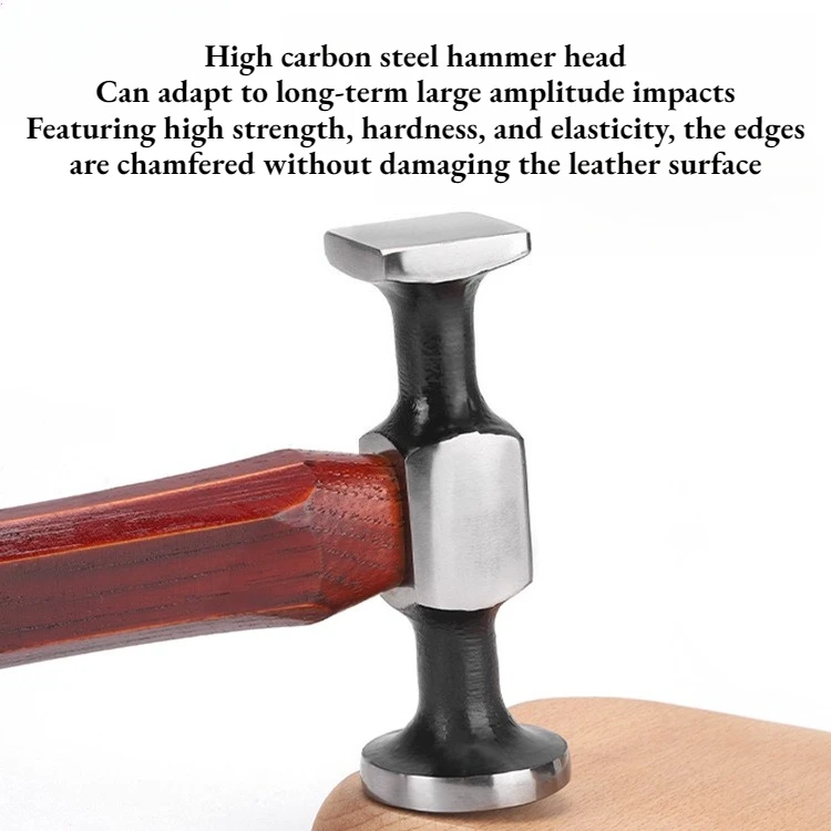 2026 Hand Leather Line Hammer Integrated Round Square Head For Vegetable Tanned Leather Sewing Flatten