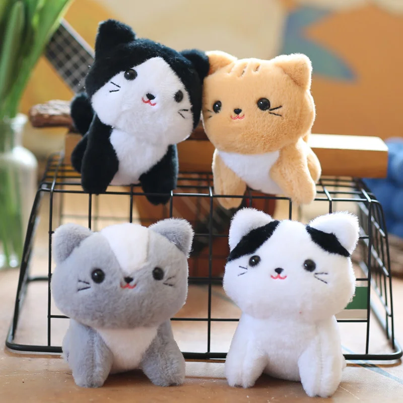 Cartoon Little Flower Cat VIP Guests Cat Plush Toy Keychain Pendant Backapck Hangings Decoration Gifts