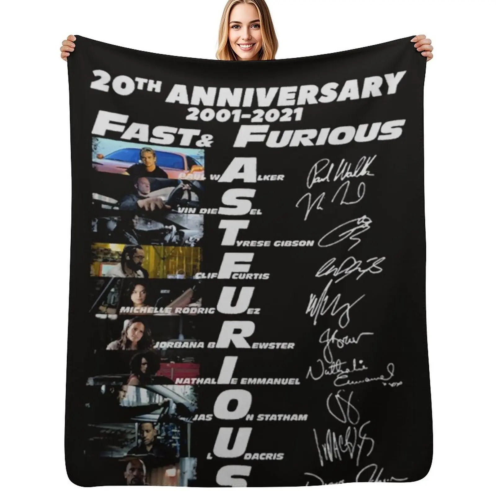 الذكرى العشرين 2001 2021 توقيعات سريعة غاضبة بطانية رمي كلاسيكية أغطية سرير مزخرفة بطانية سياحية #1