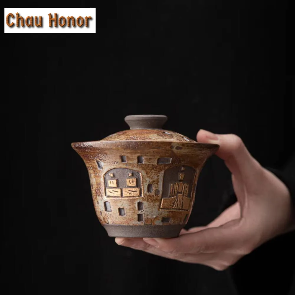 

Фарфоровые чаши ручной работы, 140 мл, Gaiwan Dunhuang, Френки, чаши, чайные чашки, чайные принадлежности, чаша для приготовления чая, аксессуары для кафе, украшение в подарок