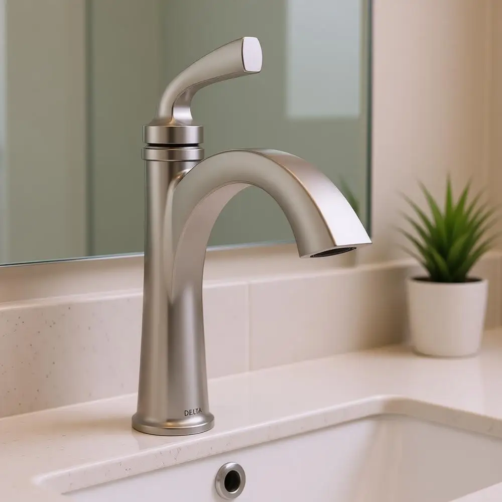 

Смеситель для раковины с одним отверстием, матовый никель, с системой слива Push-Drain, покрытие SpotShield, 15864L-SP