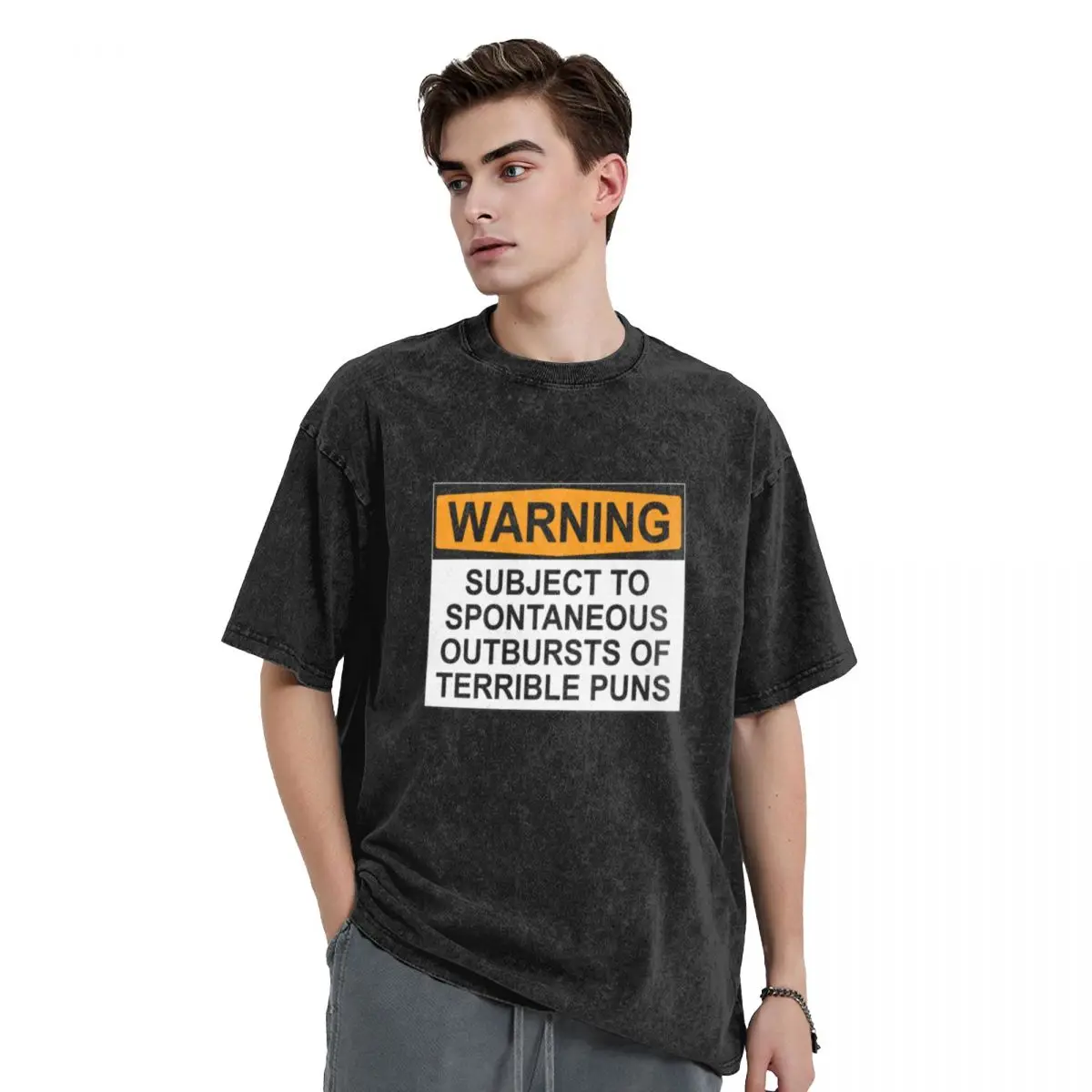 WARNING: SUBJECT TO SPONTANEOUS OUTBURSTS OF TERRIBLE PUNS T-Shirt oversizeds plus size tops t shirts for men cotton