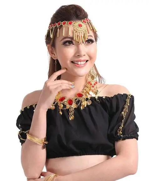 Promotion New arrivals cheap women sexy red top for belly dance tops sequin belly dancing top on sale