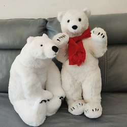 Pop Christmas Realistic Animal Polar Bear Plush Toy Big Soft Lovely Stuffed Anime White Bears Doll Gift Deco 60cm 70cm