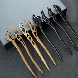 Chinese Ethnic Style Hair Clip Pin Green Sandalwood Hair Sticks for Women Chopstick Simple Hair Accessories Girls Hairstyle Tool