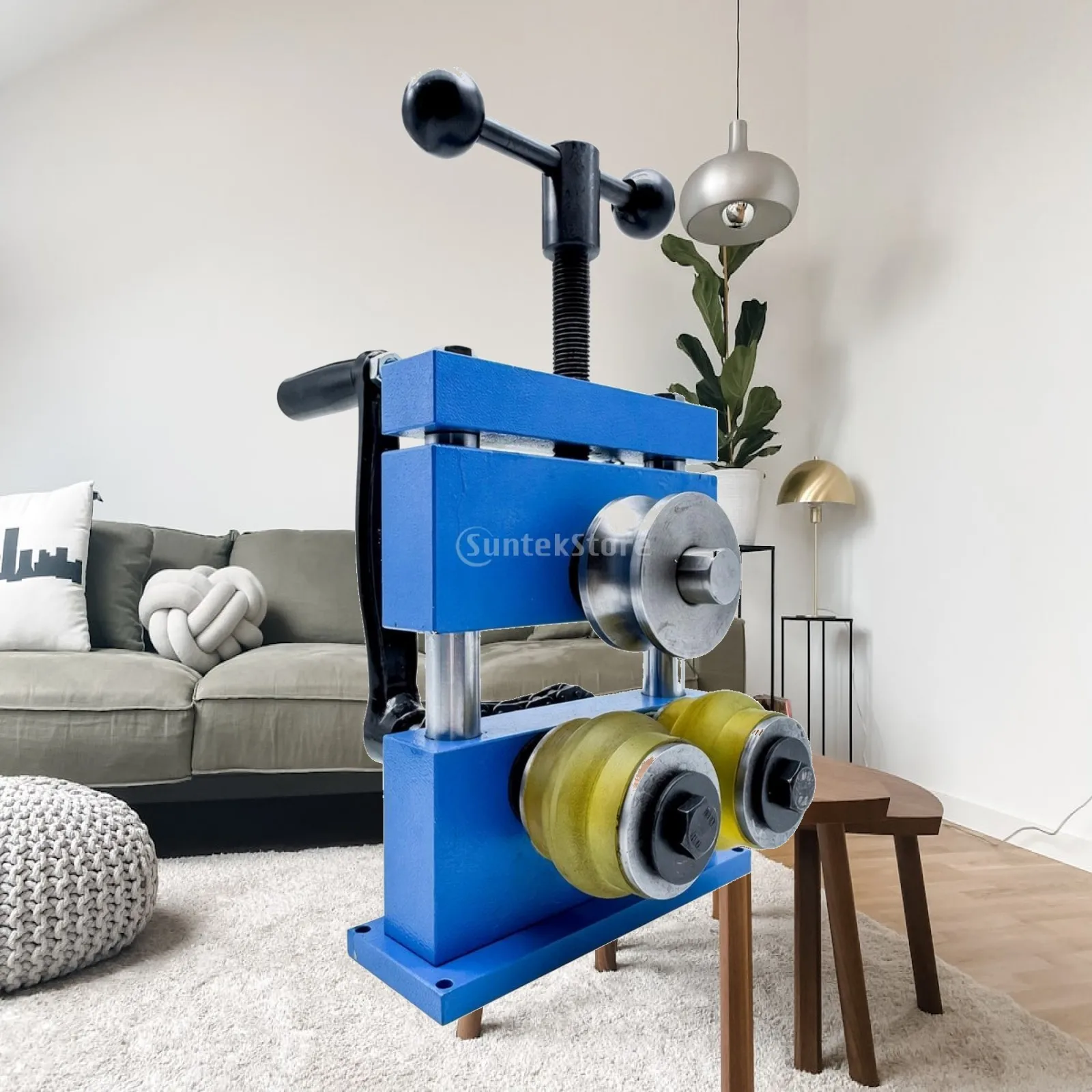 Compact Metal Jewelry Rolling Mill Shaping Machine Manual Crank Circular Bender for Rings Bracelets Craft Tool