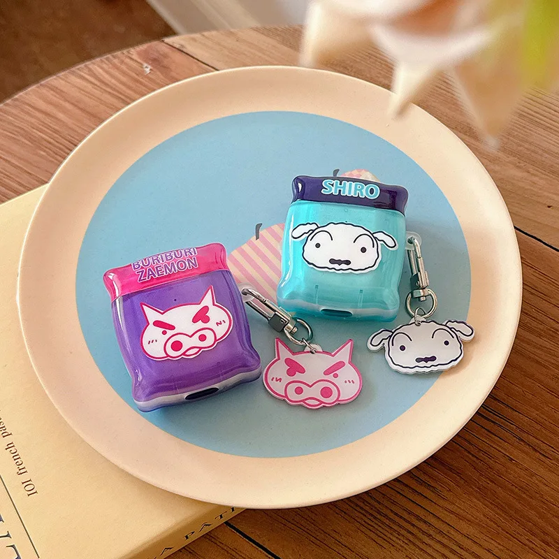 ل AirPods Pro 2nd Case Buriburizaemon أنيمي غطاء سيليكون ناعم ل AirPods 4 3 2 فتاة المفاتيح سماعة صندوق شحن قلادة