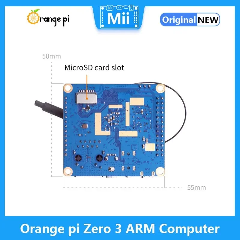 لوحة تطوير Orange Pi Zero3 ARM Allwinner H618 Cortex-A53 CPU 1G/1.5G/2G/4G LPDDR4 RAM Linux