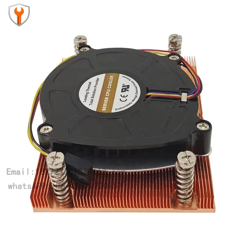 Premium 1U AM4 AM5 Central Processor Cooler Server Heatsink Larger Cooper Basement with 8015 Fan for AMD Ryzen TDP115W 1UA28