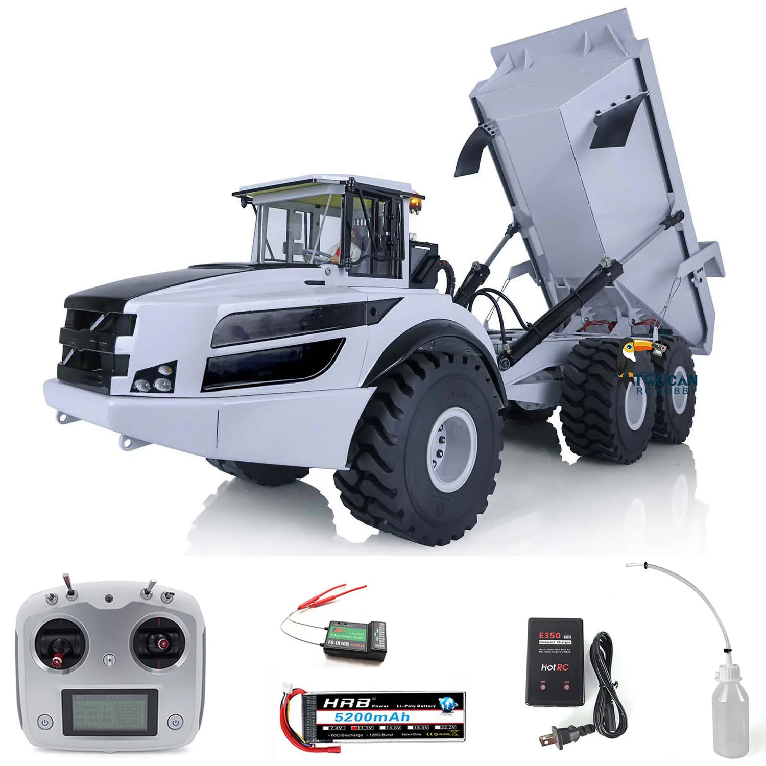 US Stock XDRC A40G 1/14 6*6 RTR RC Metal Hydraulic Articulated Truck Engineering Dumper Light Sound Radio Control Toys THZH1289