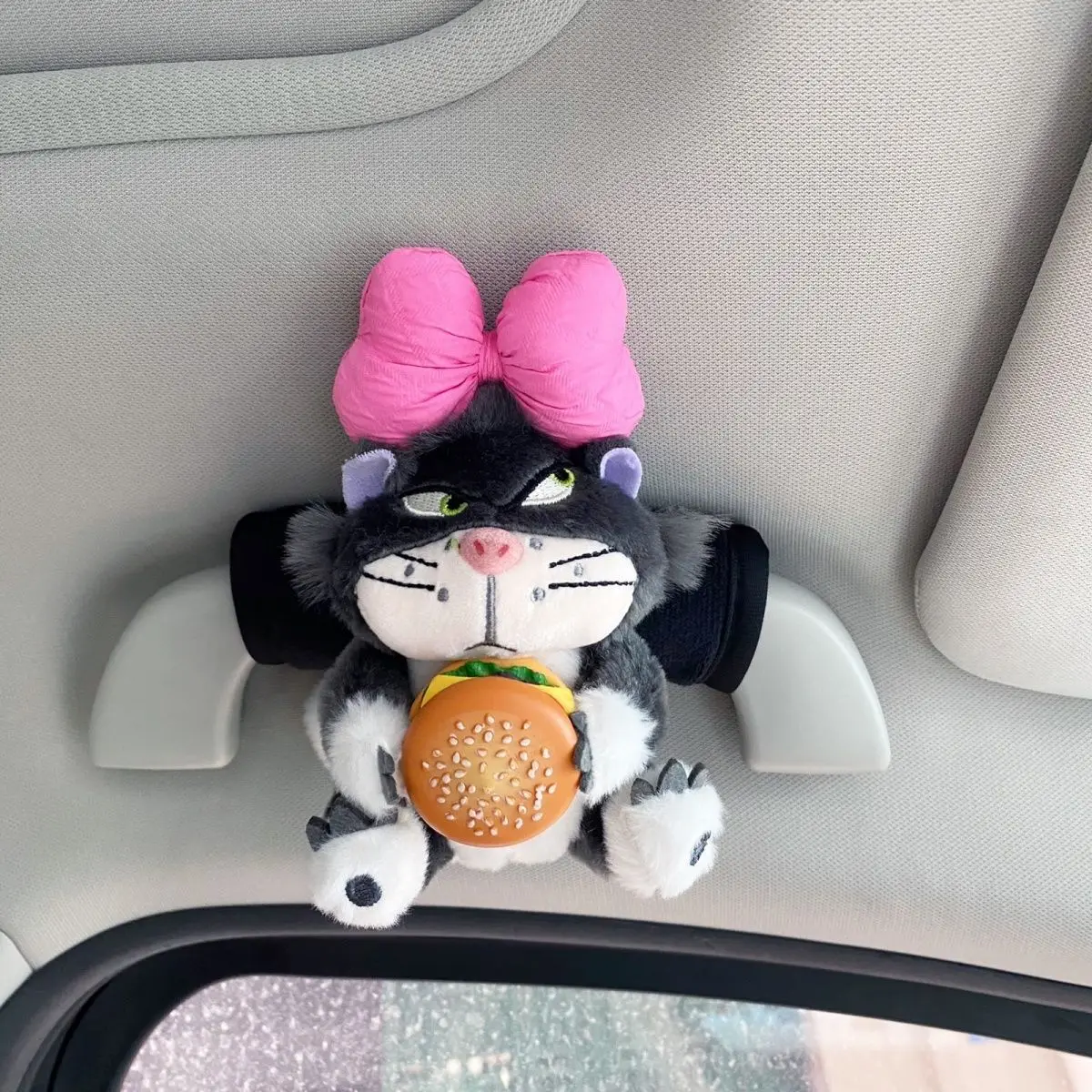 Car Handle Protector Decoration Cartoon Cute Cat French Fries Burger Universal Car Roof Handle Sleeve Car Accessories For Girls