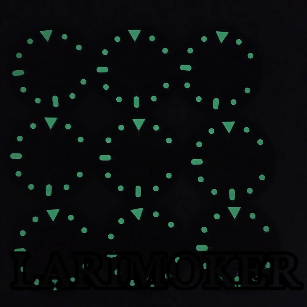 LARIMOKER 29mm Dial GMT4-pin watch accessories GMT watch green luminous surface suitable for NH34 automatic movement watch parts