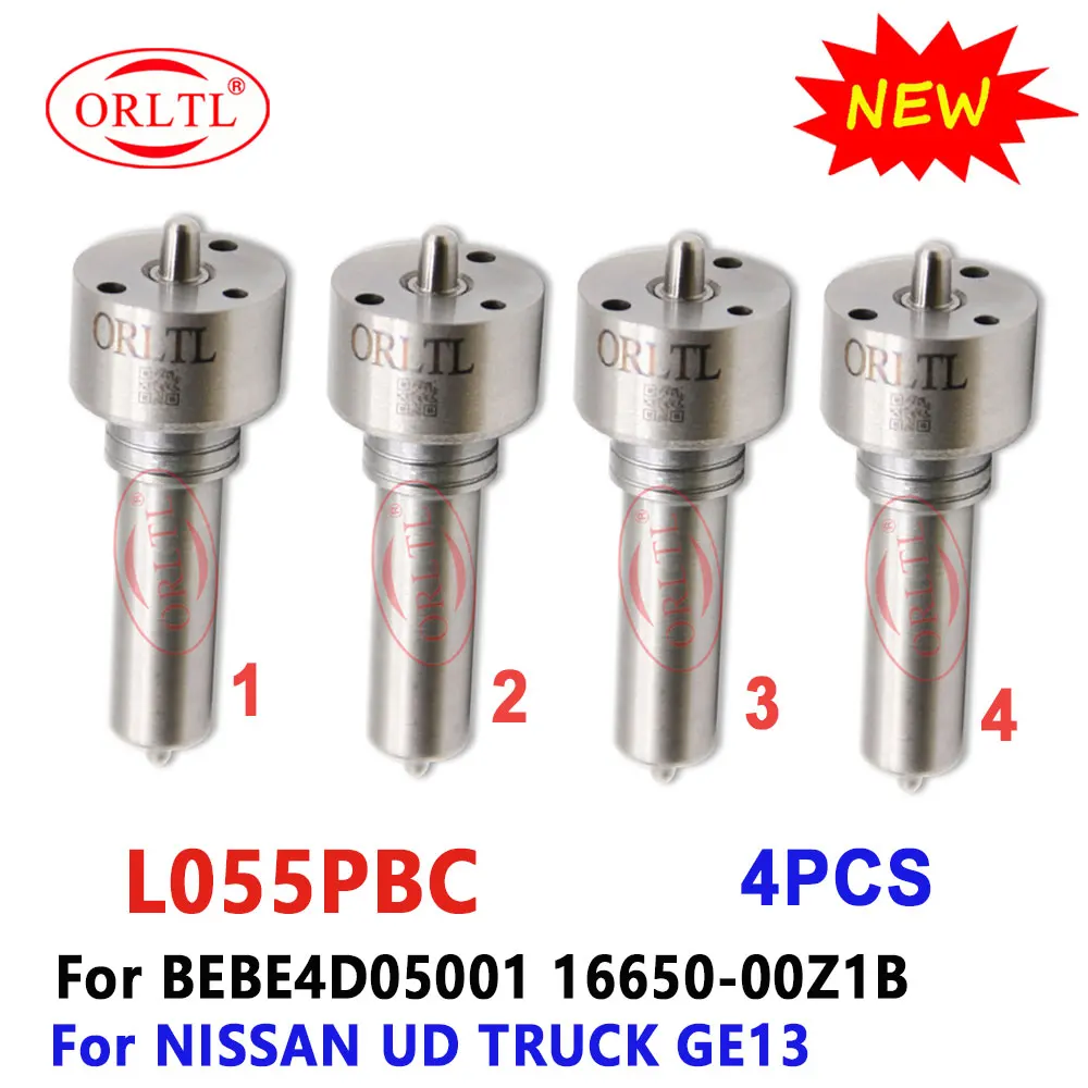 

L055PBC Diesel Fuel Injector Nozzle L055PBD Common Rail Sprayer L055PRD for NISSAN UD TRUCK GE13 BEBE4D05001 16650-00Z1B 4 PCS