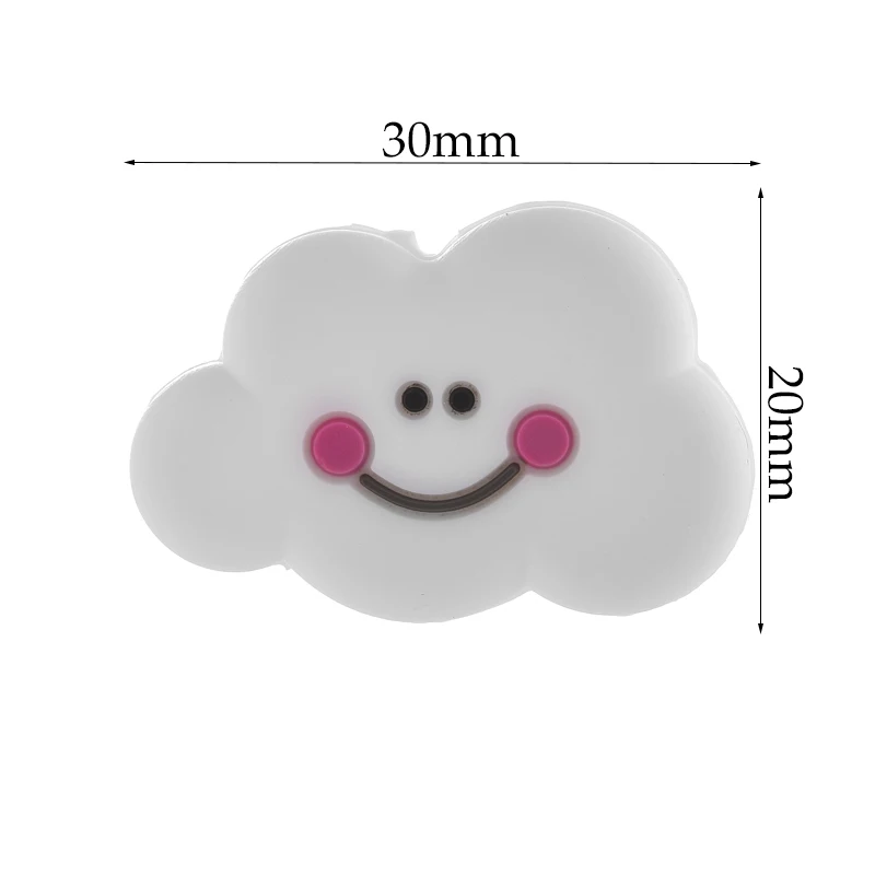 10Pcs Food Grade Teething Chew Beads Cartoon Clouds Silicone Jewelry Beads DIY Baby Teether Pearl Nipple Chain Nursing Safe Toys