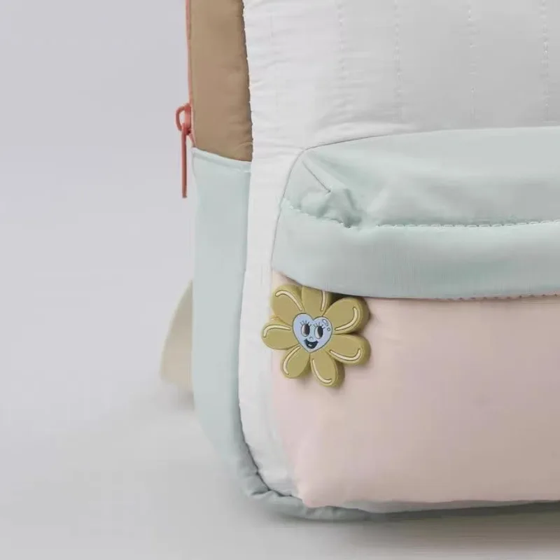 حقيبة ظهر جديدة خفيفة الوزن للأطفال مع سحر عباد الشمس المرح وتصميم كتلة الألوان للنزهات.