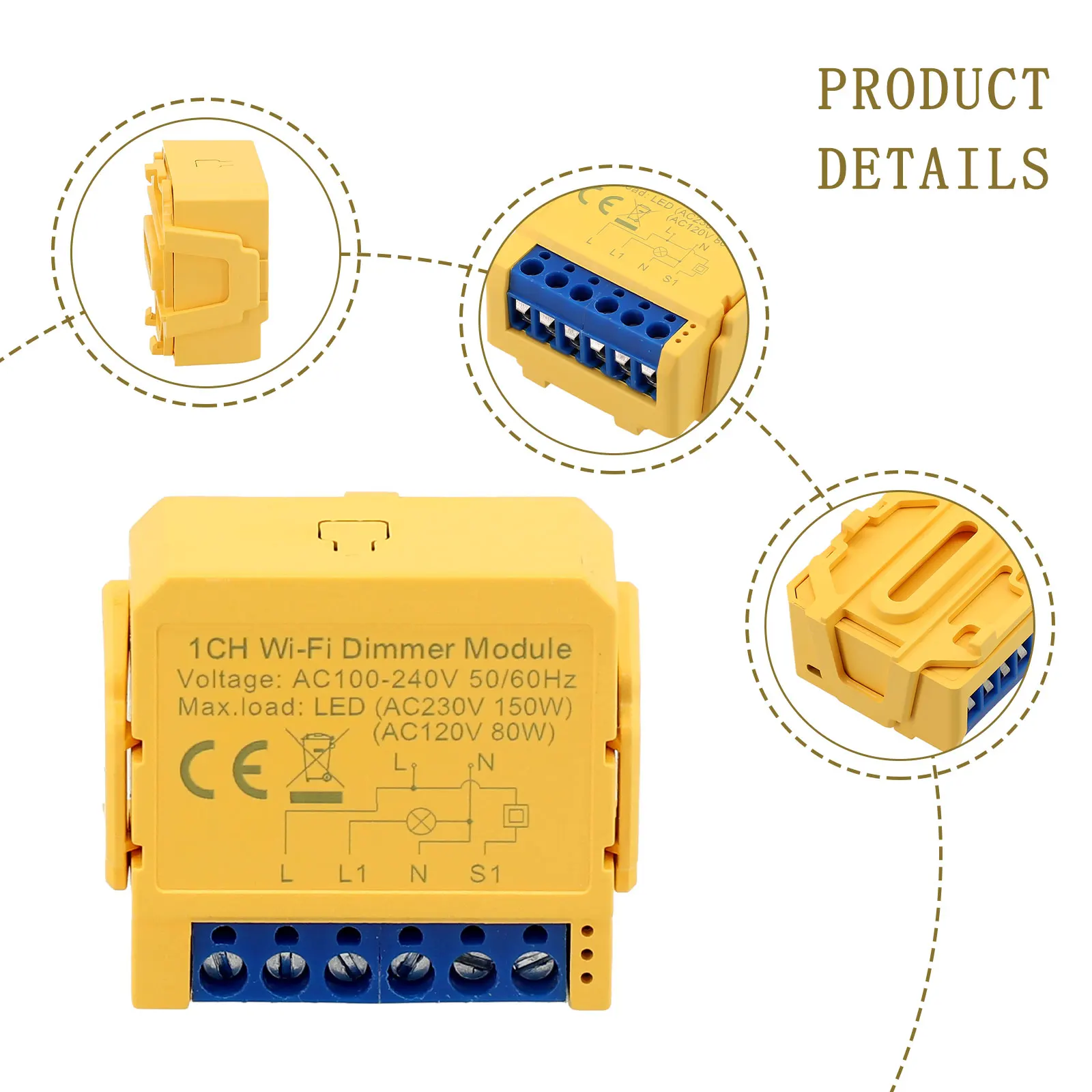 For Aqara Dimmer Switch Module DIY Breaker 1 2 Way Control Dimmable Light Switch Works With Alexa Google Home