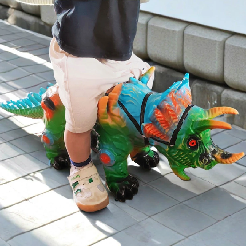 Large Size Dinosaur Toys Stegosaurus Tyrannosaurus Riding  Saddle Soft Rubber Suitable for Children Boys