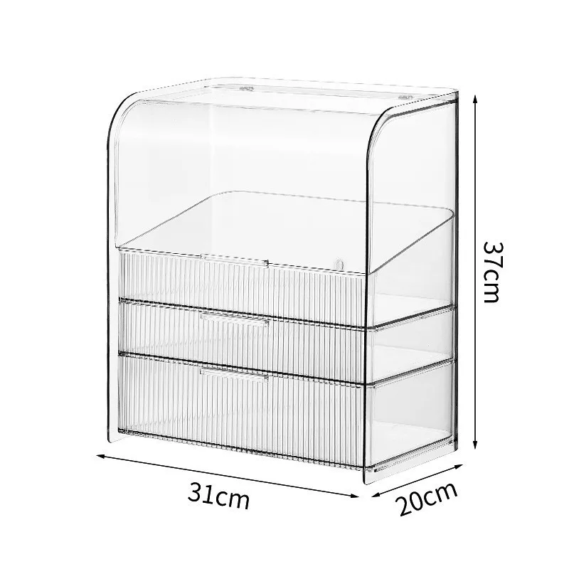 

Dustproof Large Capacity Cosmetic Storage Box, Desktop Organizer with Cover, Suitable for Bedroom Accessories