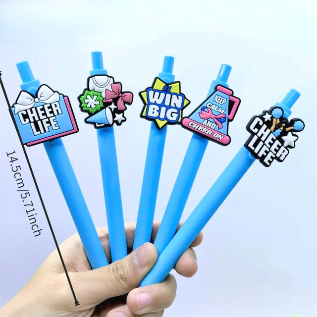 10PCS Dance Cheerleader Series Ballpoint Pens with Cheerleader Stickers, suitable for students. The style is random. 5