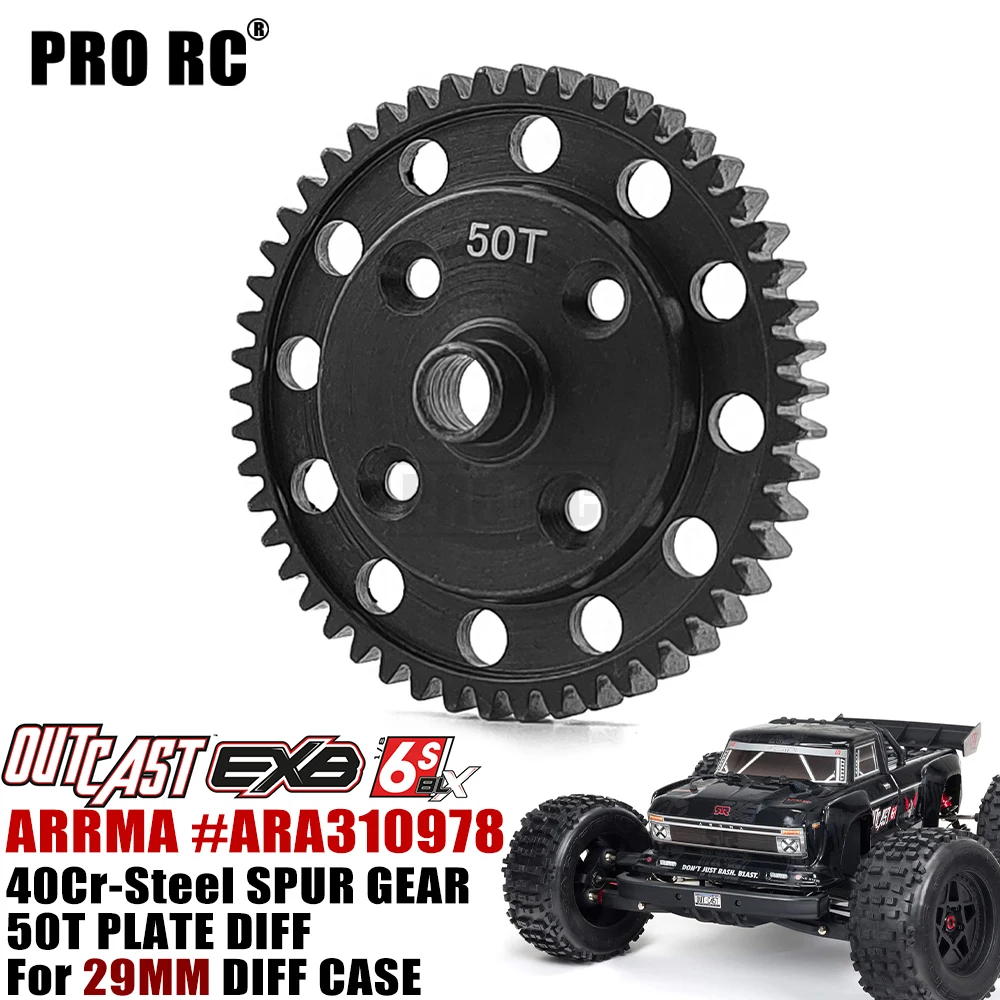 For Arrma 1/8 OUTCAST 6S BLX 4WD EXTREME BASH 40Cr Steel ARA310978 Spur Gear 50T Plate Diff fit 29mm Diff Case