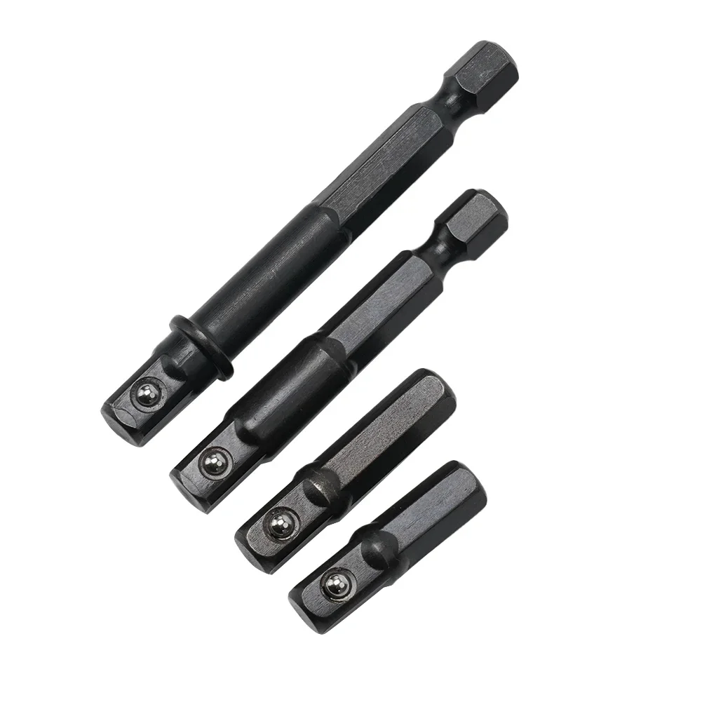 1/4 pces adaptador de soquete 1/4 "adaptador de soquete de broca para driver de impacto hex haste para soquete quadrado conversor de extensão chave de soquete