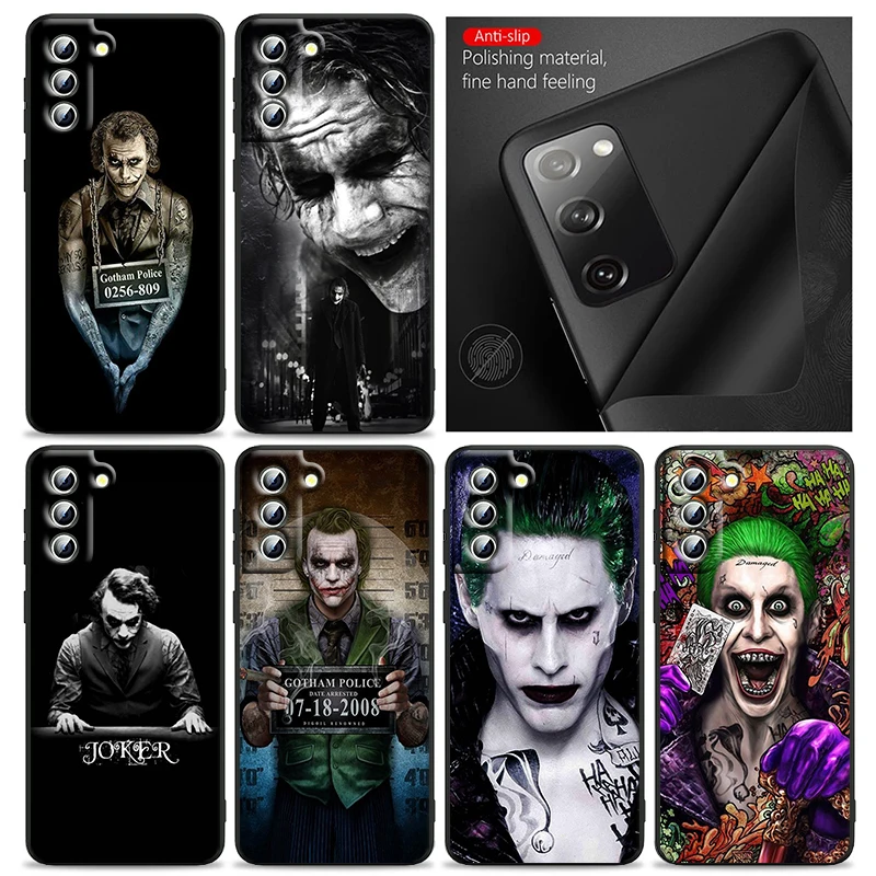 Fashion Handsome Joker Phone Case For Samsung S24 S23 S22 S21 S20 FE S10 S10e Ultra Plus Lite Black Soft Cover