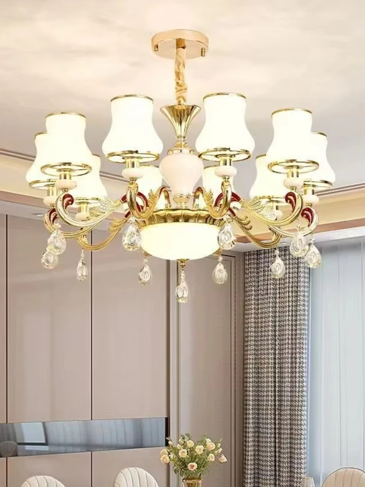 European Classic Modern Chandelier Ceiling Luxury Hotel Crystal Zinc Alloy Chandelier Light Emitting Diode Chandelier