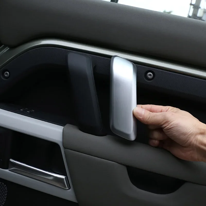 

For Land Rover Defender 110 2020-2025 ABS Silver Car Inner Handle Decoration Cover Decoration Car Accessories (High-end Version)