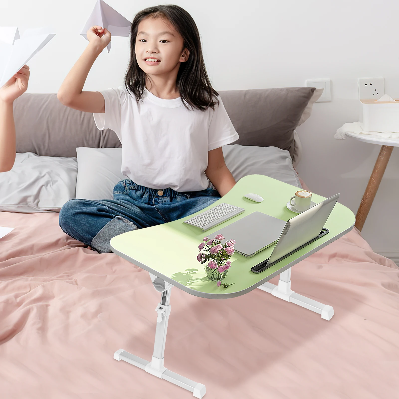 

Folding Table Legs 28CM High 29CM Wide Adjustable Replacement for Notebook Bed Desk Durable Plastic Furniture Leg Extenders