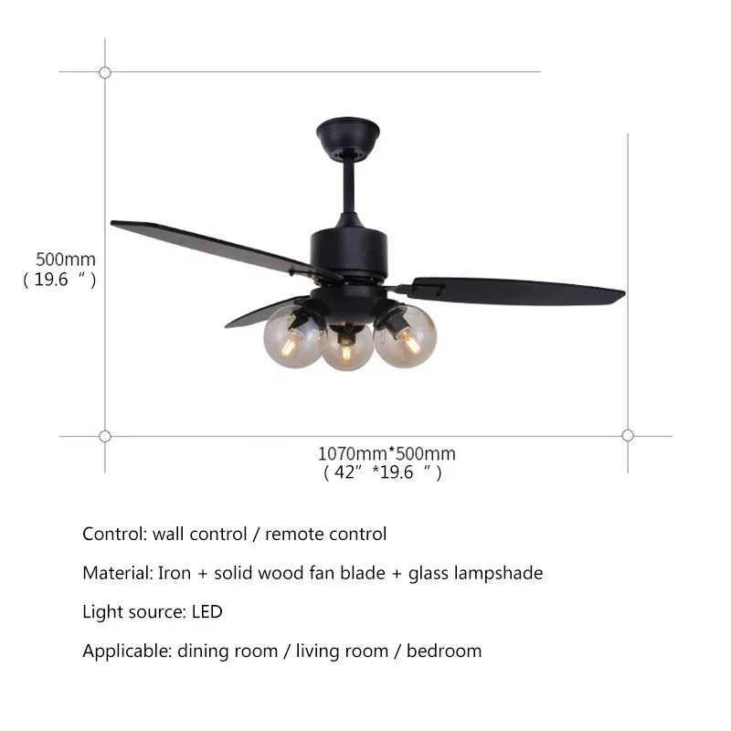 VIOLET Modern Ceiling Fan With Light Nordic Creative Glass Lamp With Remote Control White for Home Living Room Bedroom