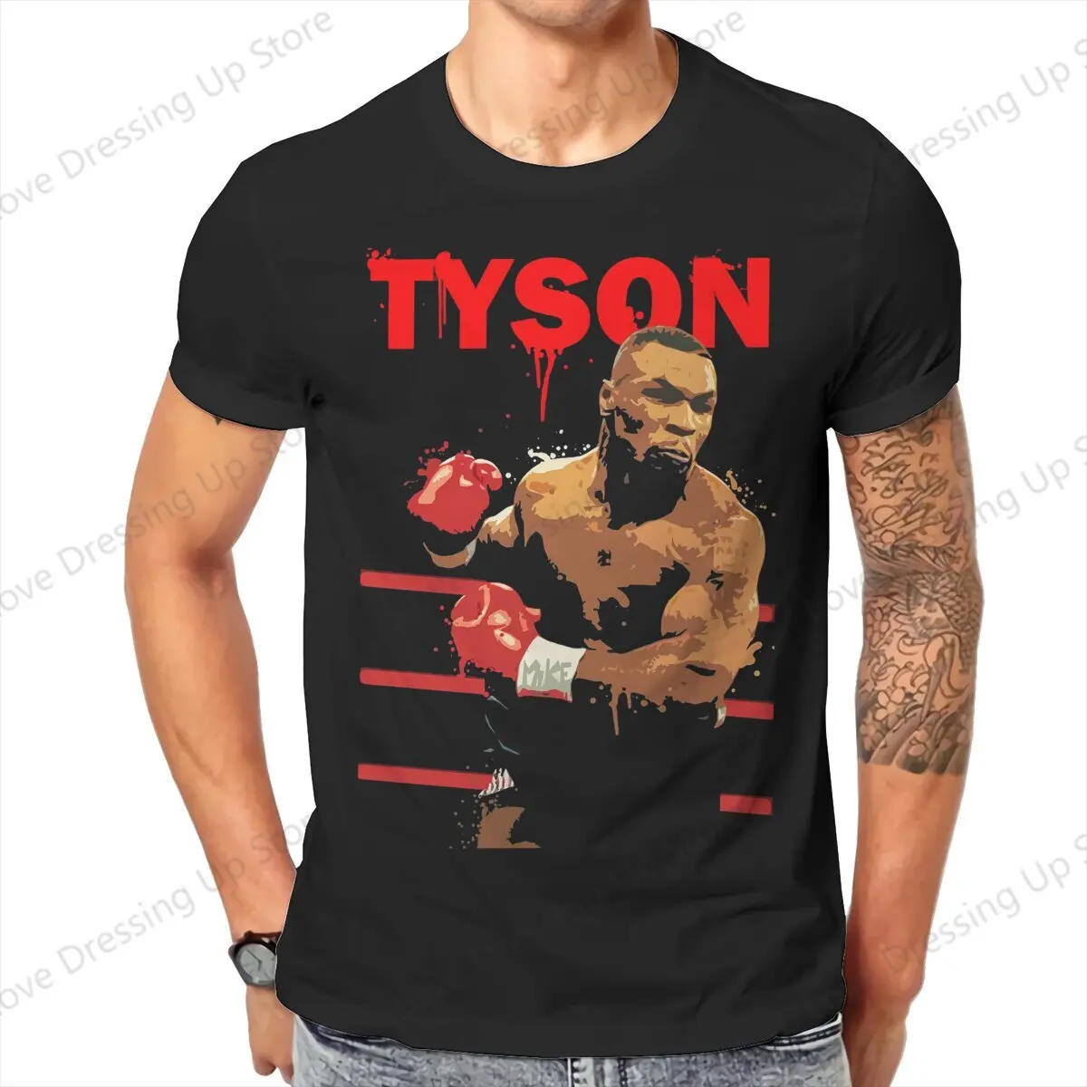 100% Cotton T-shirt  t shirt men Mike Tyson Boxing Retro Boxing Summer Breathable Casual Short Sleeves S-6XL