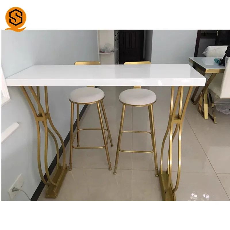 High Quality Modern Coffee Cafe Shop Furniture With Cushion High Counter Kitchen Restaurant Dining With Metal Bar Chair