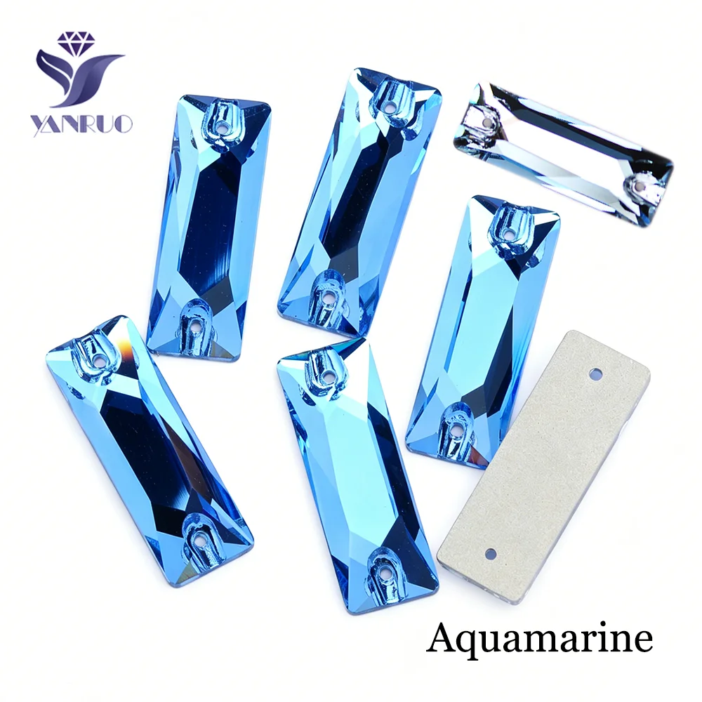YANRUO Aquamarin Kristalle in Allen Formen zum Aufnähen, Strasssteine für Handarbeiten, Applikationen, Nähzubehör, DIY-Bastelsteine für Schmuck – Detail 7