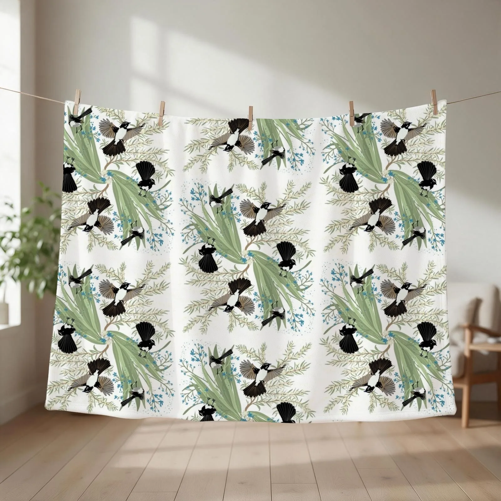 Willy wagtails Throw Blanket couch cozy soft plush fuzzy picnic outdoor blanket