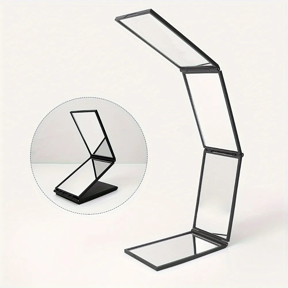 4-in-1 tragbarer, zusammenklappbarer Make-up-Spiegel mit mehreren Winkeln, praktisch für Selfies und die tägliche Schönheitspflege, polierte Oberfläche