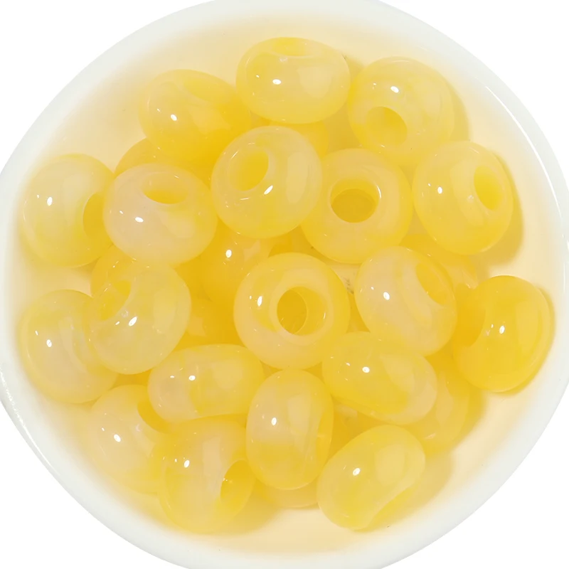 50 teile/los Bunte Runde Acryl Perlen Großes Loch Lose Spacer Perlen Für Schmuck Machen DIY Halsketten Armbänder Zubehör